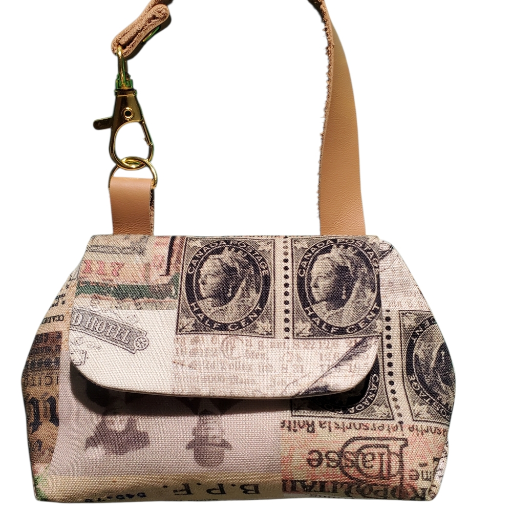 Vintage Print Tim Holtz Micro Keychain Bag